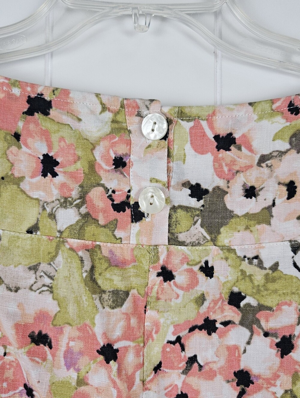 J Jill Linen Shift Dress Floral Sleeveless Pockets Watercolor Womens M Coastal - Picture 6 of 11